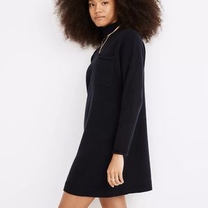 NWT Madewell Resourced Cashmere Roll Neck  Mini Sweater Dress NC777 w Pocket